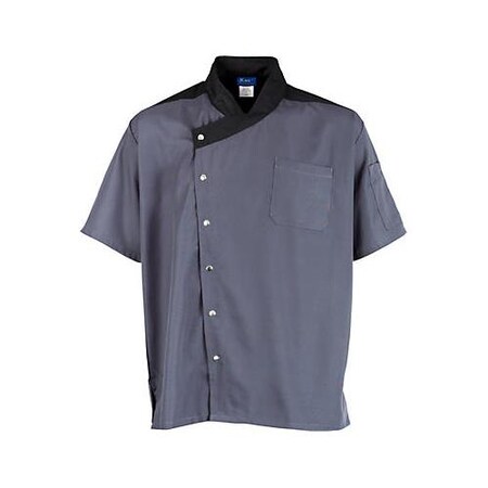 Kng M Lightweight Uptown Slate and Black Chef Coat 2779SLBKM
